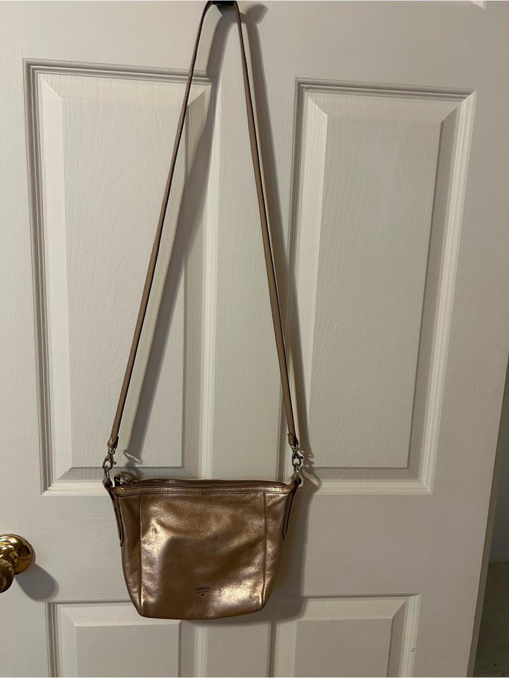Fossil Metallic Bronze Shoulder Crossbody